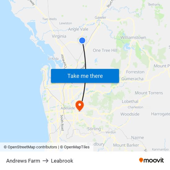 Andrews Farm to Leabrook map