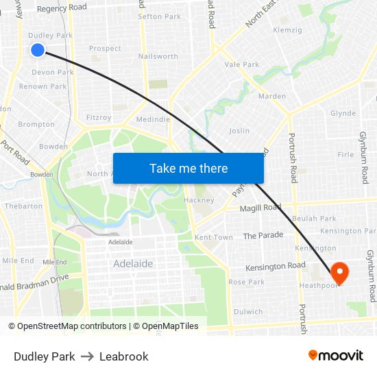 Dudley Park to Leabrook map