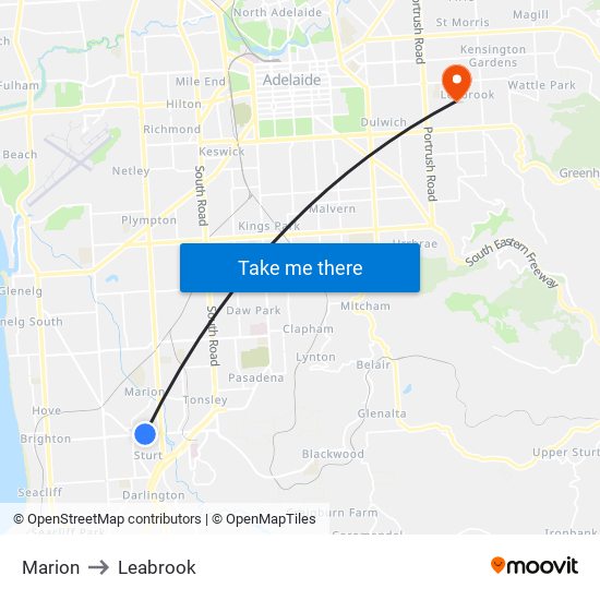 Marion to Leabrook map