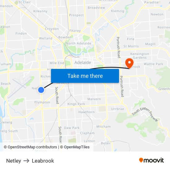 Netley to Leabrook map