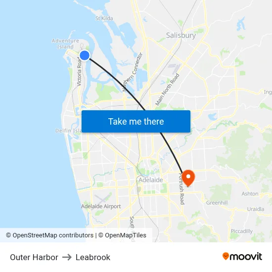 Outer Harbor to Leabrook map
