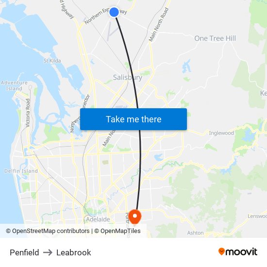 Penfield to Leabrook map