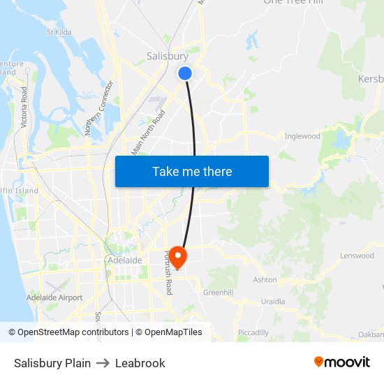 Salisbury Plain to Leabrook map