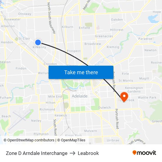 Zone D Arndale Interchange to Leabrook map