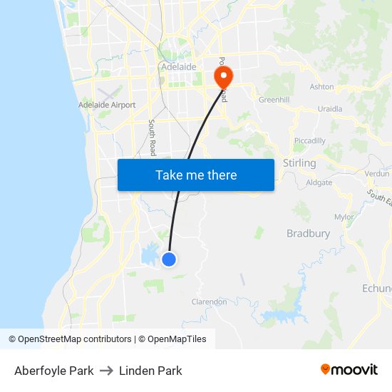 Aberfoyle Park to Linden Park map