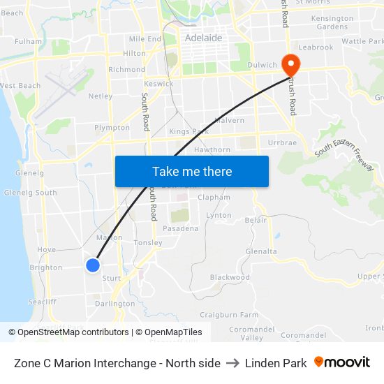 Zone C Marion Interchange - North side to Linden Park map