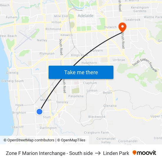 Zone F Marion Interchange - South side to Linden Park map
