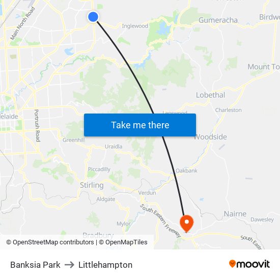 Banksia Park to Littlehampton map