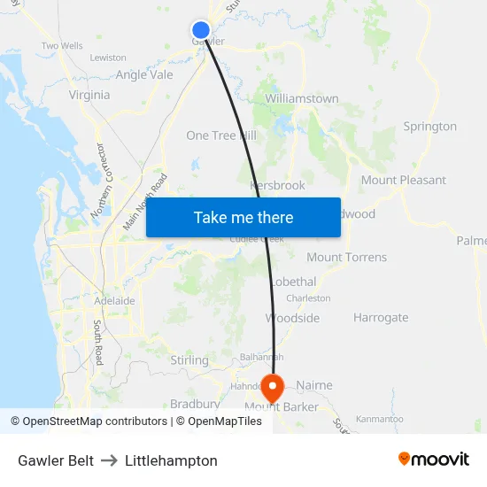 Gawler Belt to Littlehampton map