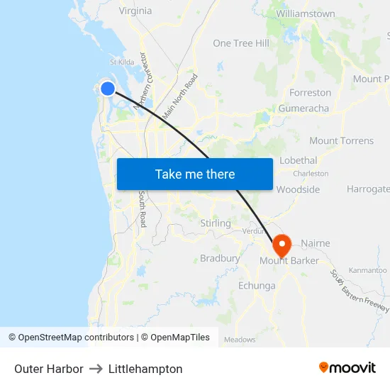 Outer Harbor to Littlehampton map
