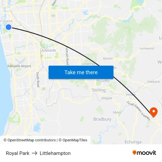 Royal Park to Littlehampton map