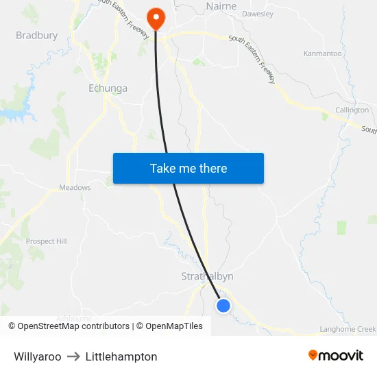 Willyaroo to Littlehampton map