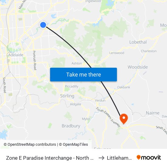 Zone E Paradise Interchange - North West side to Littlehampton map