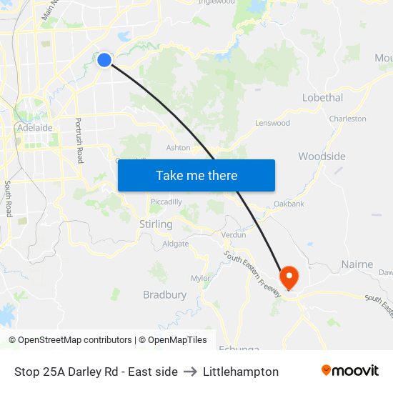 Stop 25A Darley Rd - East side to Littlehampton map