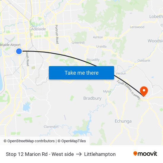 Stop 12 Marion Rd - West side to Littlehampton map