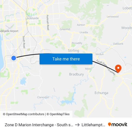 Zone D Marion Interchange - South side to Littlehampton map