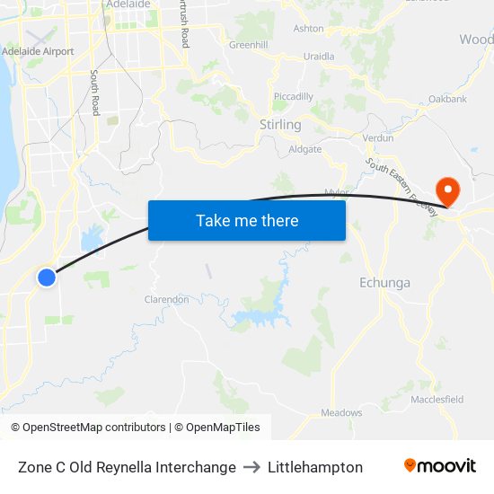 Zone C Old Reynella Interchange to Littlehampton map