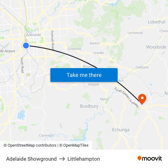 Adelaide Showground to Littlehampton map