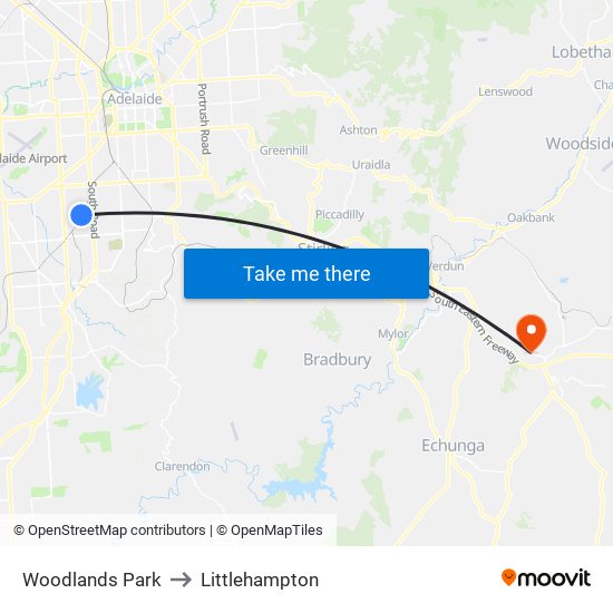 Woodlands Park to Littlehampton map