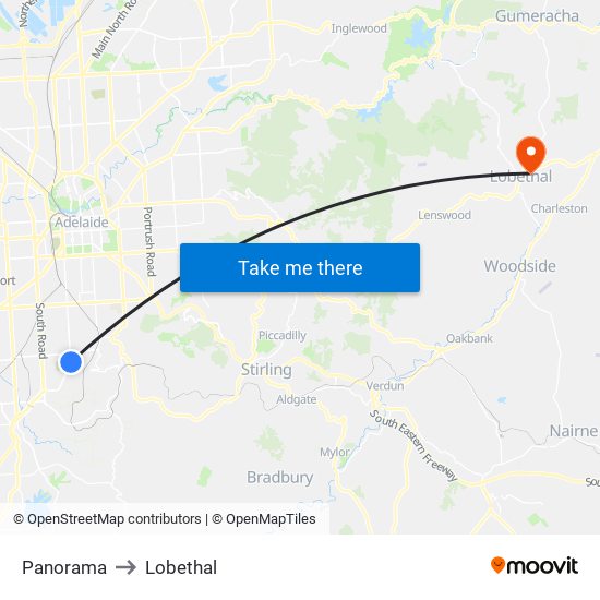 Panorama to Lobethal map