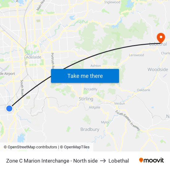 Zone C Marion Interchange - North side to Lobethal map