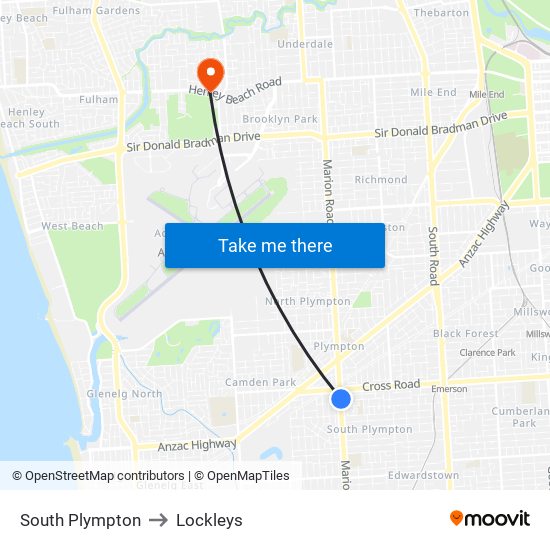 South Plympton to Lockleys map