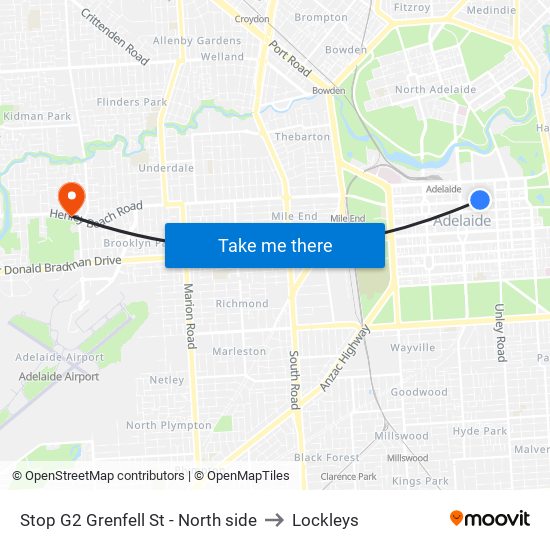 Stop G2 Grenfell St - North side to Lockleys map