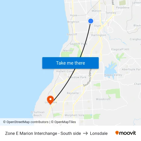 Zone E Marion Interchange - South side to Lonsdale map