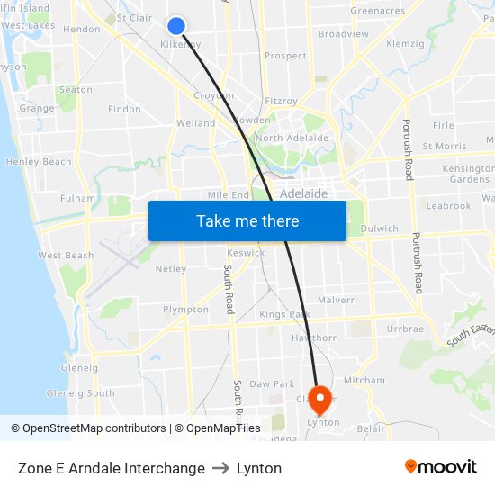 Zone E Arndale Interchange to Lynton map