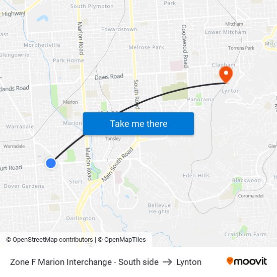 Zone F Marion Interchange - South side to Lynton map