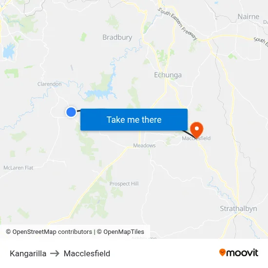 Kangarilla to Macclesfield map