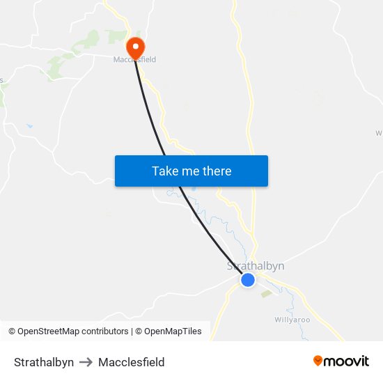 Strathalbyn to Macclesfield map