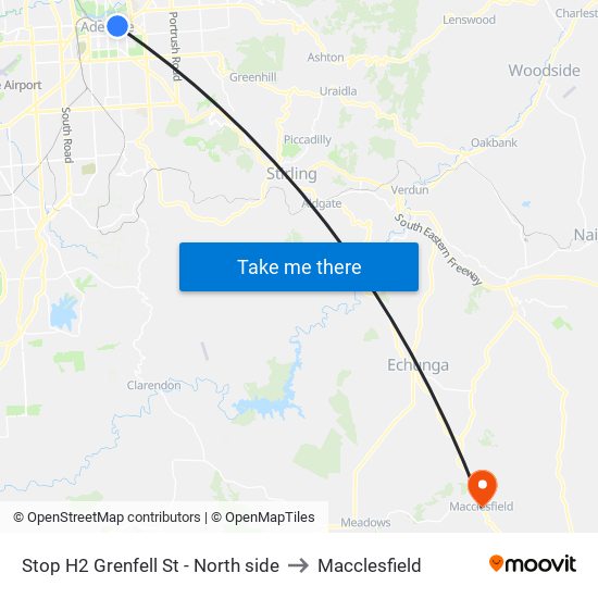 Stop H2 Grenfell St - North side to Macclesfield map