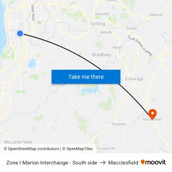 Zone I Marion Interchange - South side to Macclesfield map