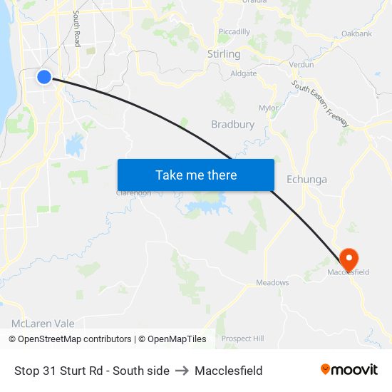 Stop 31 Sturt Rd - South side to Macclesfield map