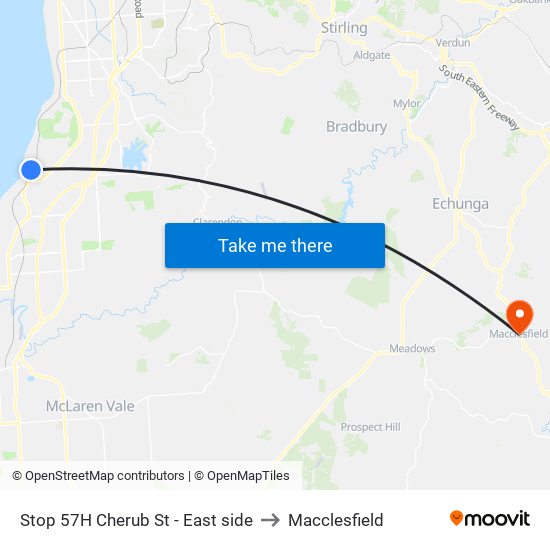 Stop 57H Cherub St - East side to Macclesfield map