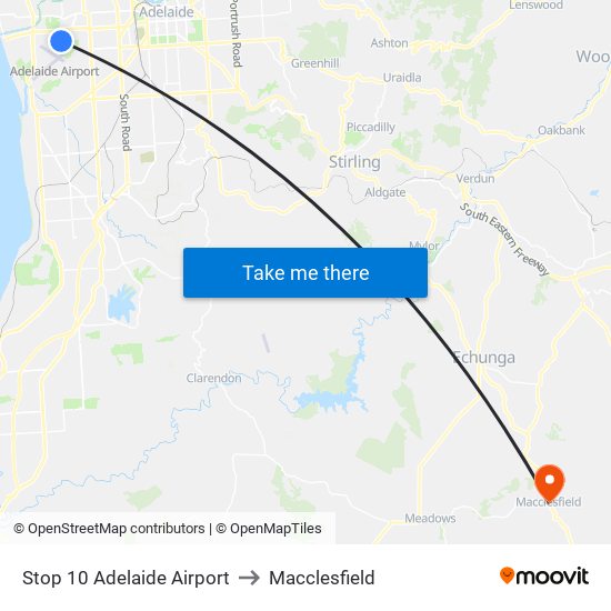 Stop 10 Adelaide Airport to Macclesfield map