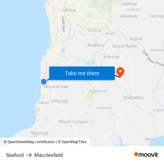 Seaford to Macclesfield map