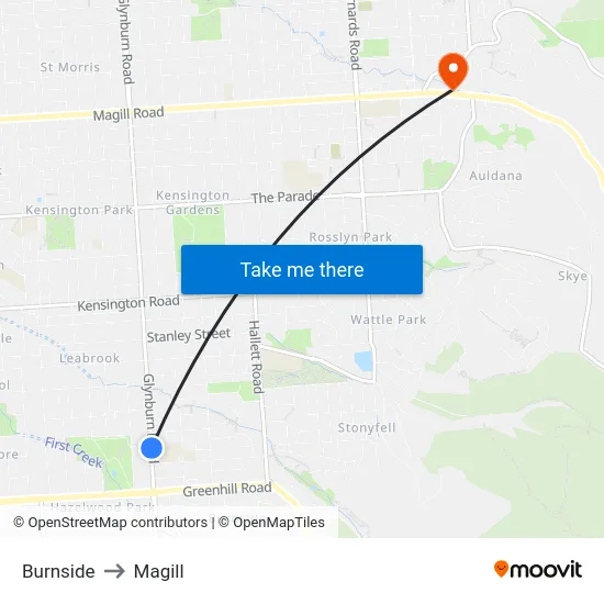 Burnside to Magill map