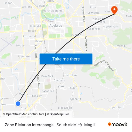 Zone E Marion Interchange - South side to Magill map