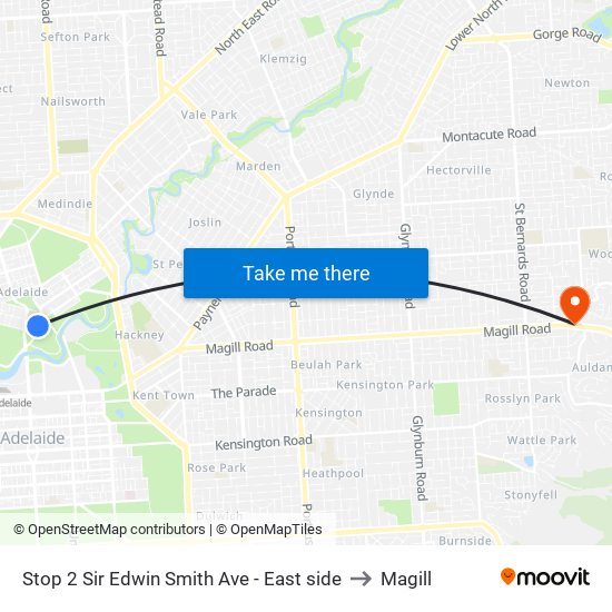 Stop 2 Sir Edwin Smith Ave - East side to Magill map