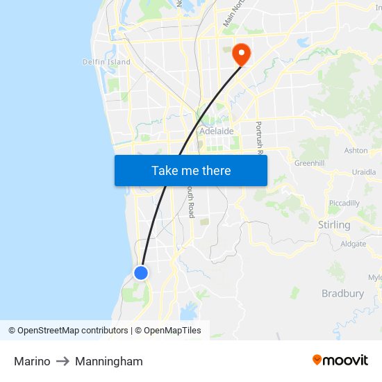 Marino to Manningham map