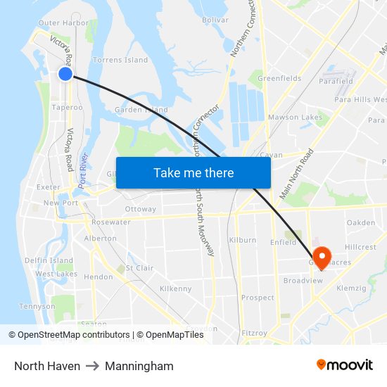 North Haven to Manningham map