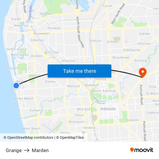 Grange to Marden map