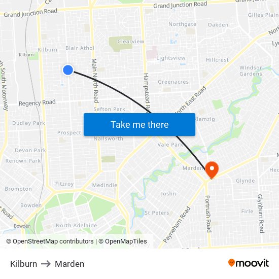 Kilburn to Marden map