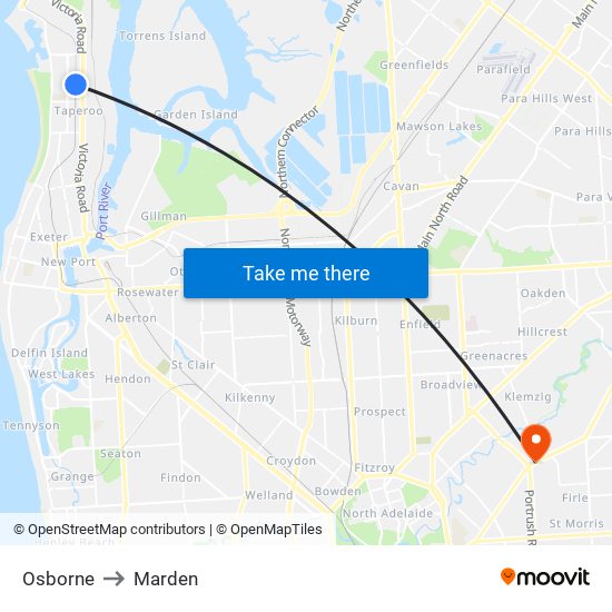 Osborne to Marden map