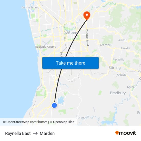 Reynella East to Marden map