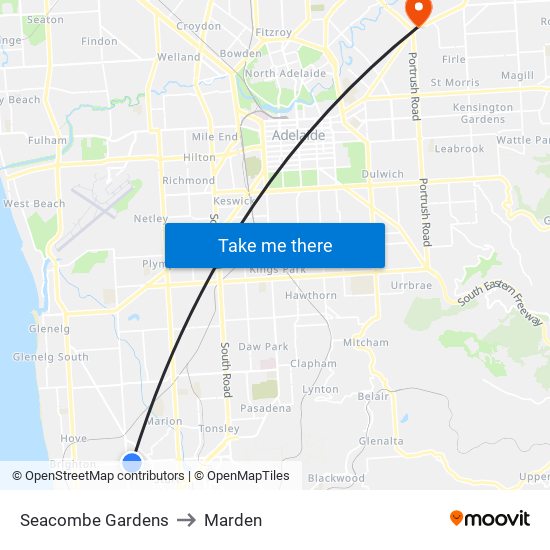 Seacombe Gardens to Marden map