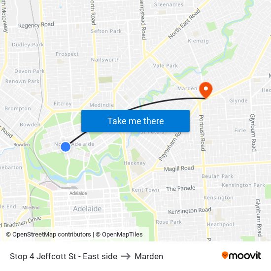 Stop 4 Jeffcott St - East side to Marden map