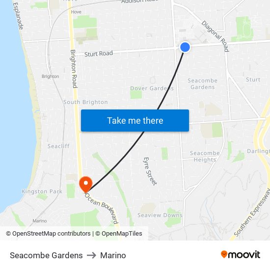 Seacombe Gardens to Marino map